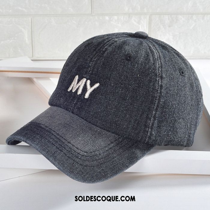 Casquette Chapeau Homme Denim Printemps Crème Solaire Ombre Noir Pas Cher