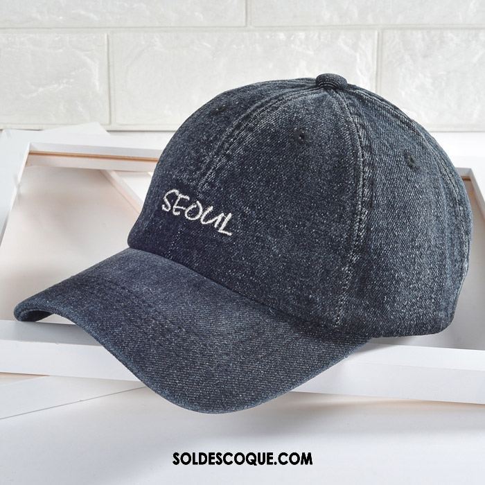 Casquette Chapeau Homme Denim Printemps Crème Solaire Ombre Noir Pas Cher