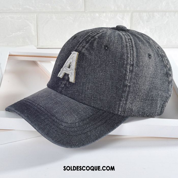 Casquette Chapeau Homme Denim Printemps Crème Solaire Ombre Noir Pas Cher