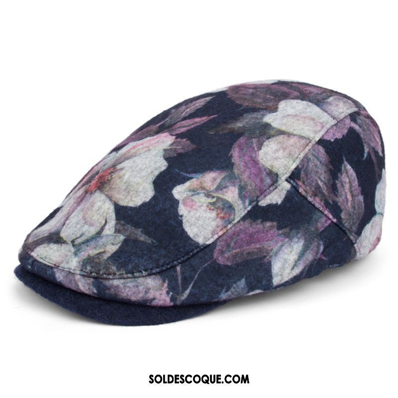 Casquette Chapeau Homme Fleur Art Milieu Nation Noir Pas Cher