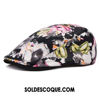 Casquette Chapeau Homme Fleur Art Milieu Nation Noir Pas Cher