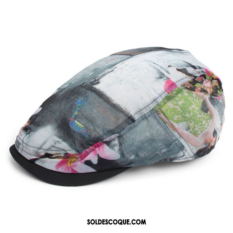 Casquette Chapeau Homme Fleur Art Milieu Nation Noir Pas Cher