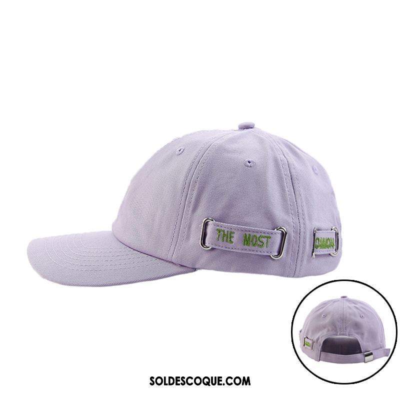 Casquette Chapeau Homme Loisir Noir Et Blanc All-match Voyage Violet Pas Cher