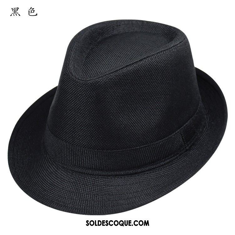 Casquette Chapeau Homme Noir Chapeau De Soleil Ombre Lin Respirant En Vente