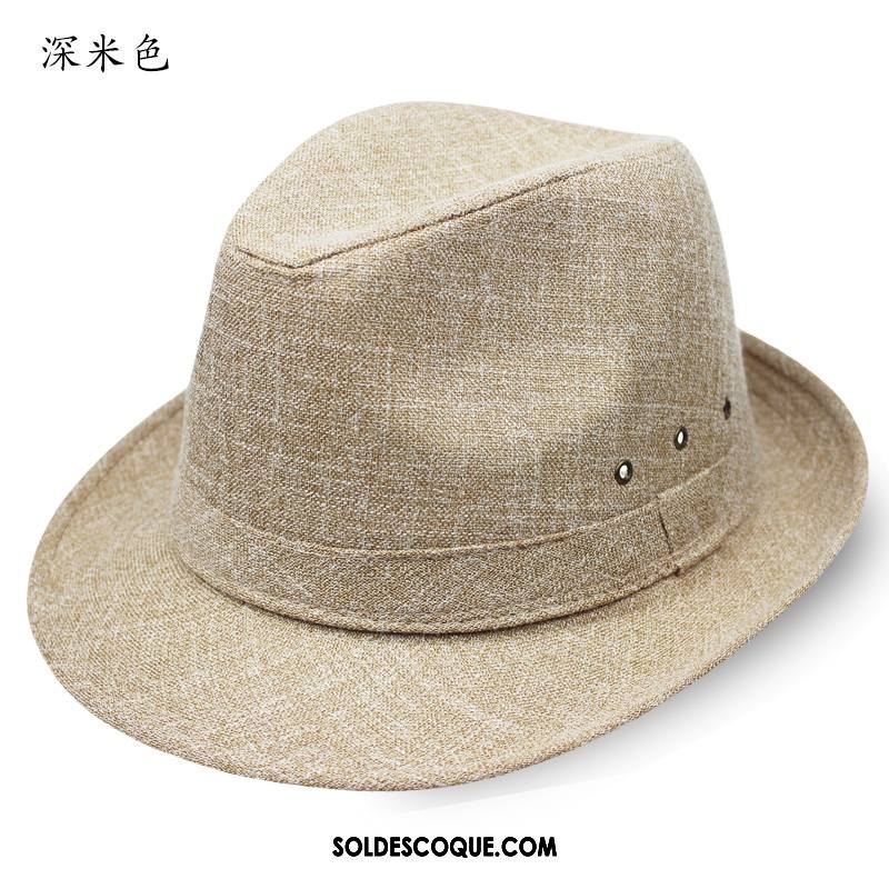 Casquette Chapeau Homme Noir Chapeau De Soleil Ombre Lin Respirant En Vente