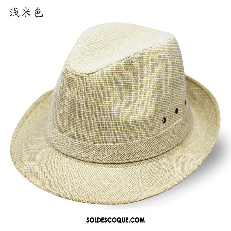 Casquette Chapeau Homme Noir Chapeau De Soleil Ombre Lin Respirant En Vente