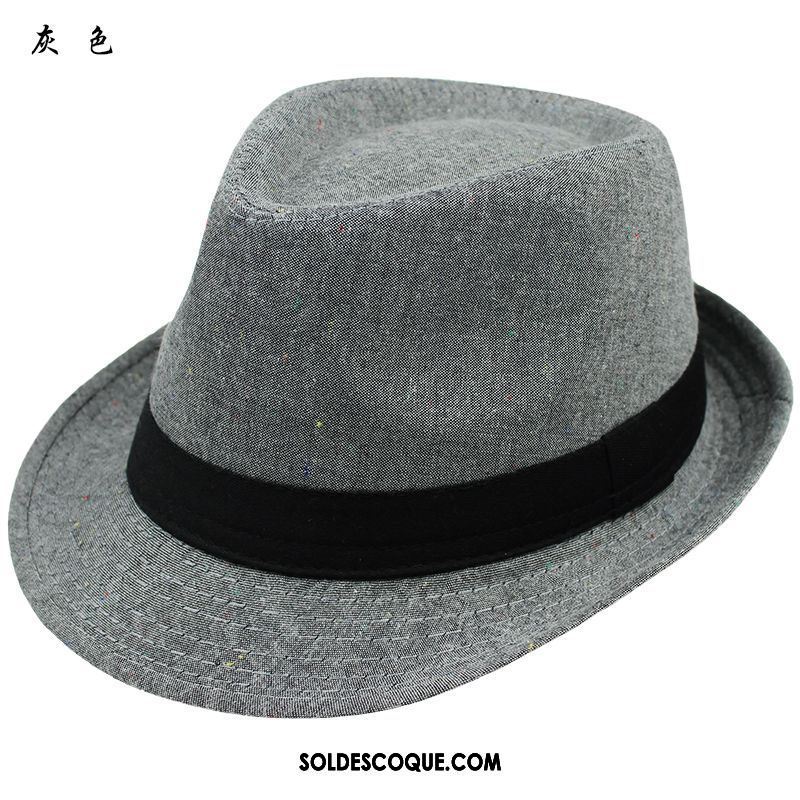 Casquette Chapeau Homme Noir Chapeau De Soleil Ombre Lin Respirant En Vente