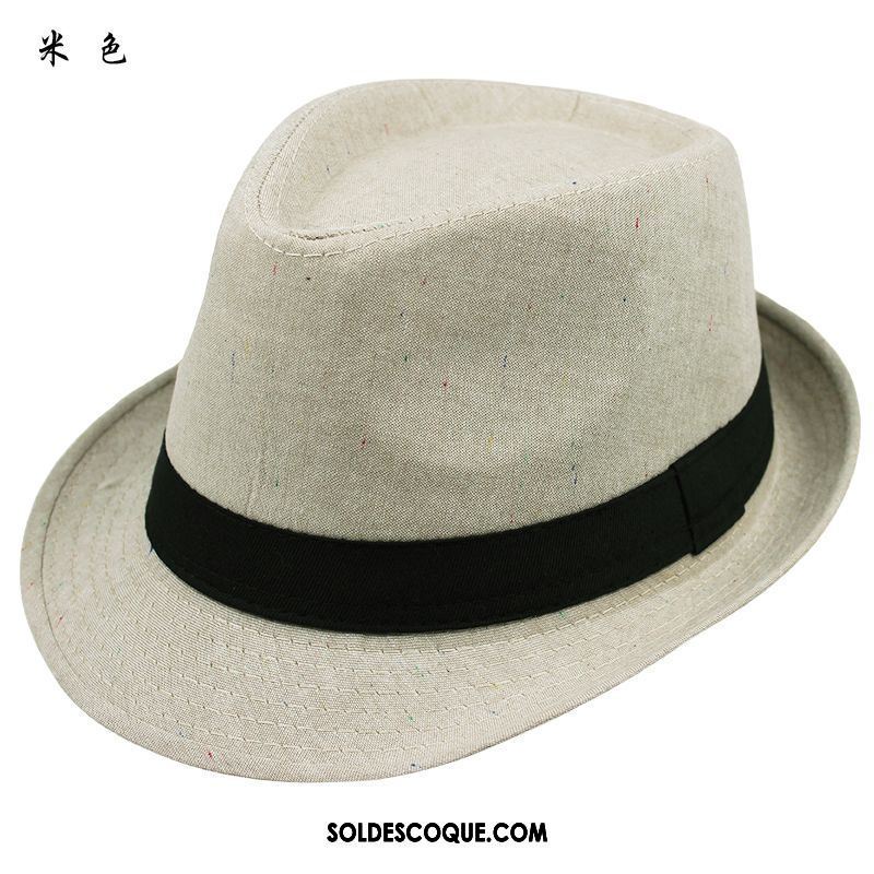 Casquette Chapeau Homme Noir Chapeau De Soleil Ombre Lin Respirant En Vente