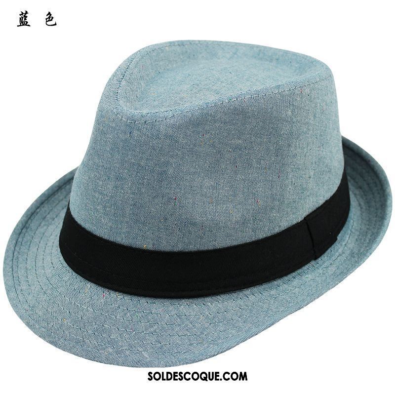 Casquette Chapeau Homme Noir Chapeau De Soleil Ombre Lin Respirant En Vente