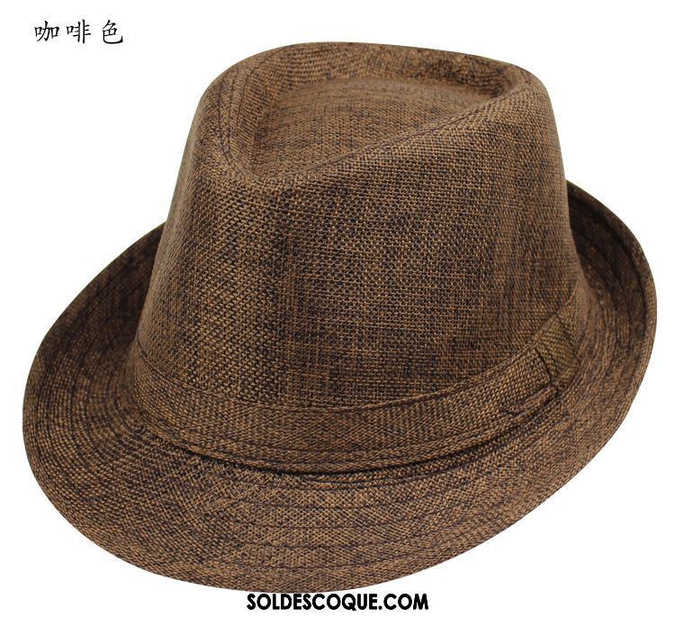 Casquette Chapeau Homme Noir Chapeau De Soleil Ombre Lin Respirant En Vente