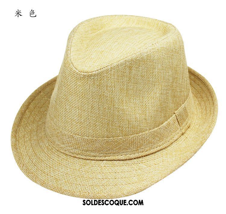 Casquette Chapeau Homme Noir Chapeau De Soleil Ombre Lin Respirant En Vente