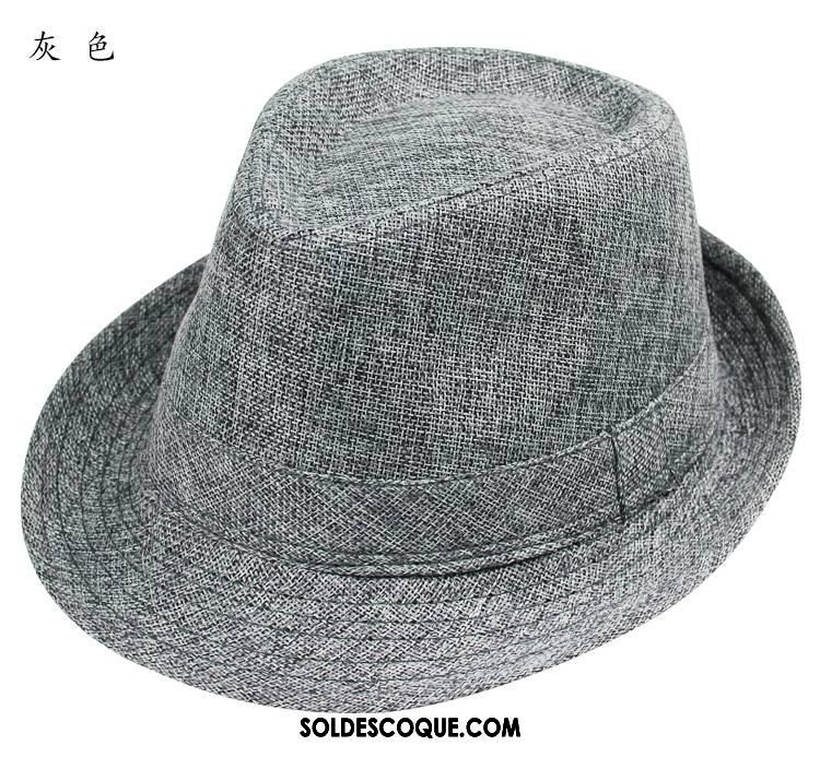 Casquette Chapeau Homme Noir Chapeau De Soleil Ombre Lin Respirant En Vente