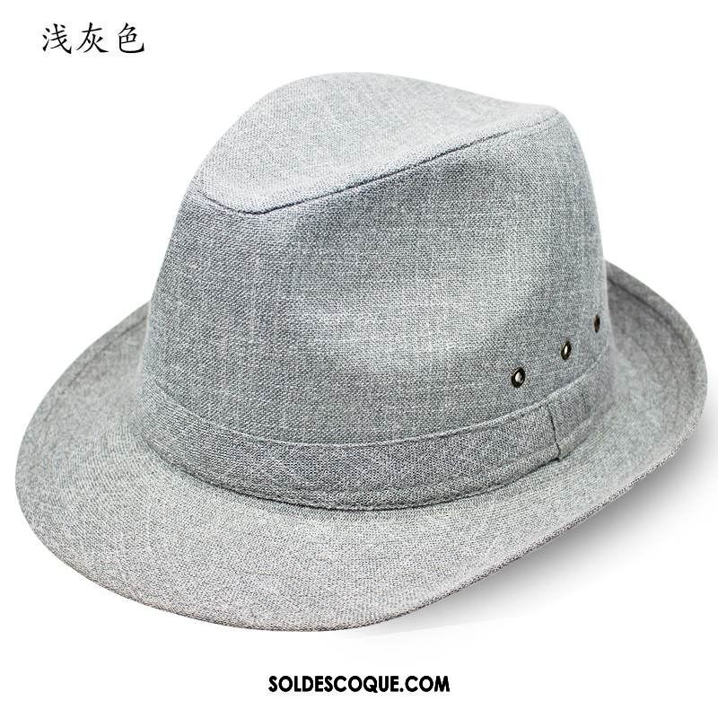 Casquette Chapeau Homme Noir Chapeau De Soleil Ombre Lin Respirant En Vente