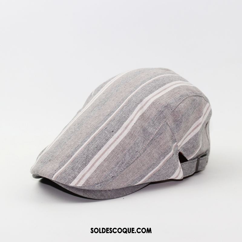 Casquette Chapeau Homme Rayé Chapeau Gris Art Été Pas Cher