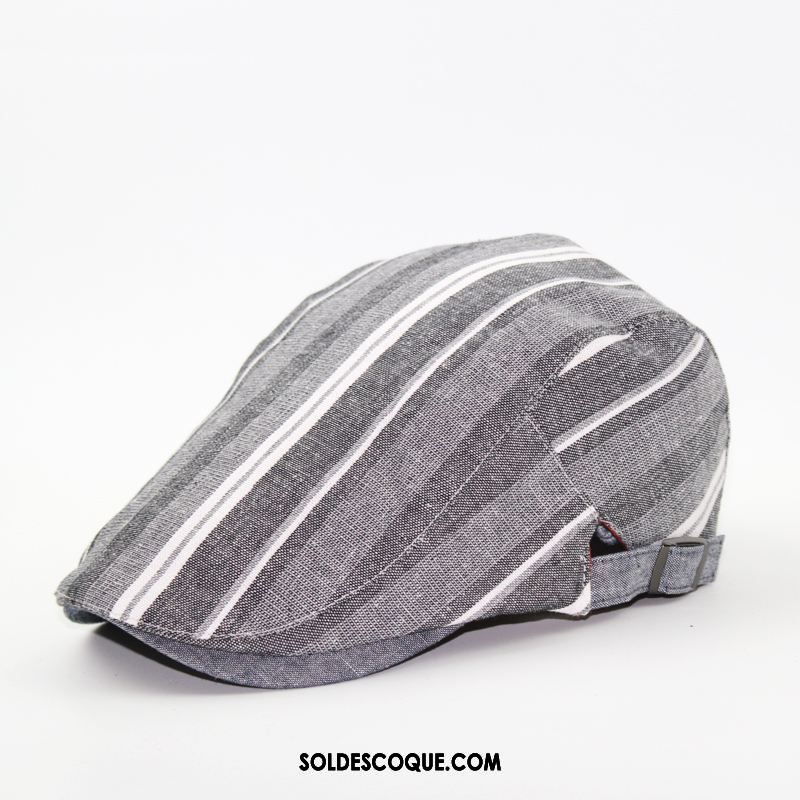 Casquette Chapeau Homme Rayé Chapeau Gris Art Été Pas Cher