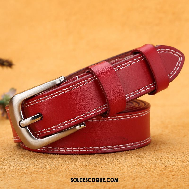 Ceinture Femme All-match Cuir Véritable Personnalité Étudiant Marron En Ligne