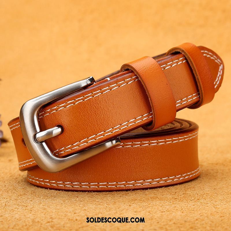 Ceinture Femme All-match Cuir Véritable Personnalité Étudiant Marron En Ligne