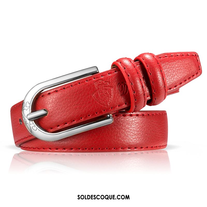 Ceinture Femme All-match Rétro Blanc Simple Boucle En Vente