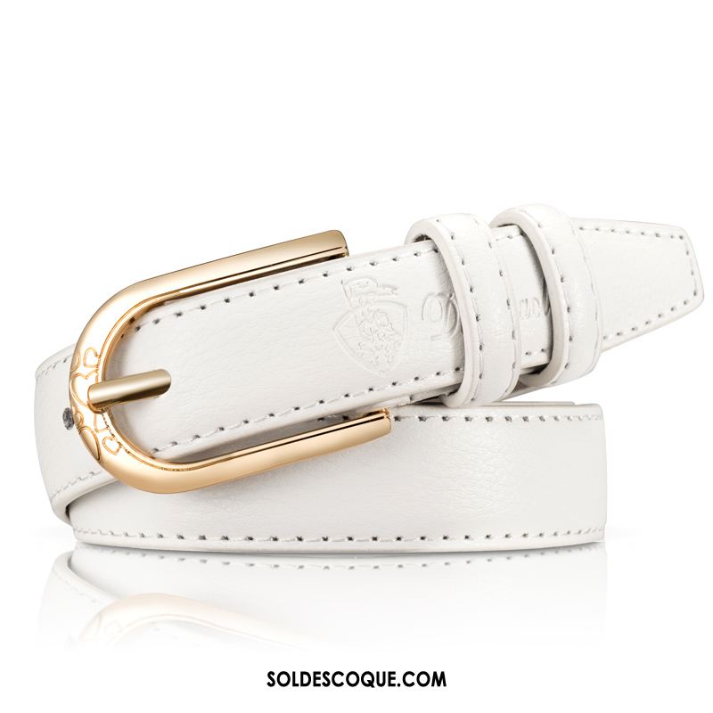 Ceinture Femme All-match Rétro Blanc Simple Boucle En Vente