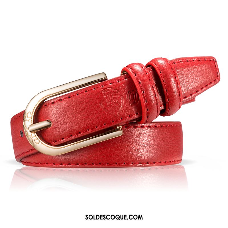 Ceinture Femme All-match Rétro Blanc Simple Boucle En Vente