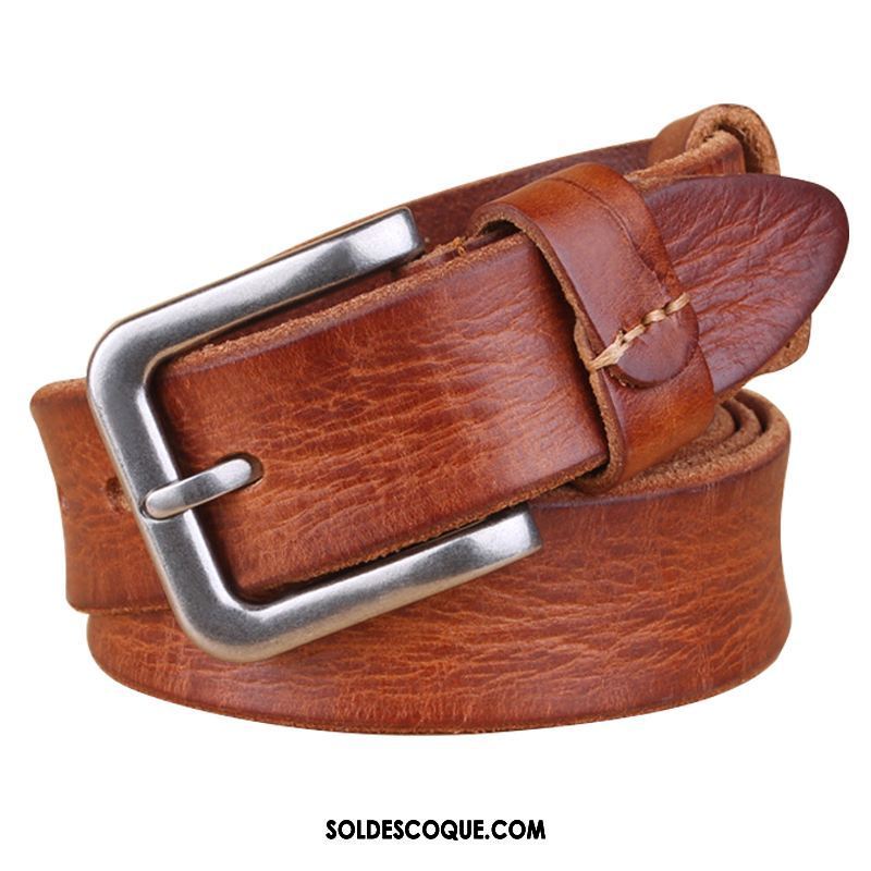 Ceinture Femme Amoureux Cuir Véritable Loisir Rétro Denim Pas Cher