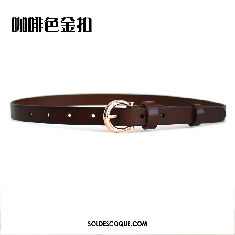 Ceinture Femme Banlieue Cuir De Vache Simple Loisir Exquis En Ligne