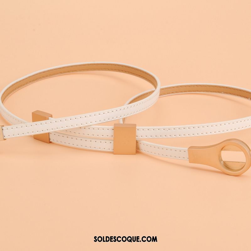 Ceinture Femme Bien All-match Cuir Véritable Rouge Cuir De Vache Pas Cher