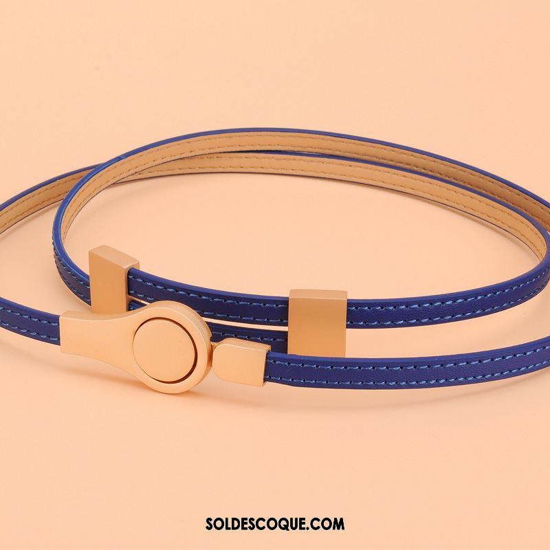 Ceinture Femme Bien All-match Cuir Véritable Rouge Cuir De Vache Pas Cher