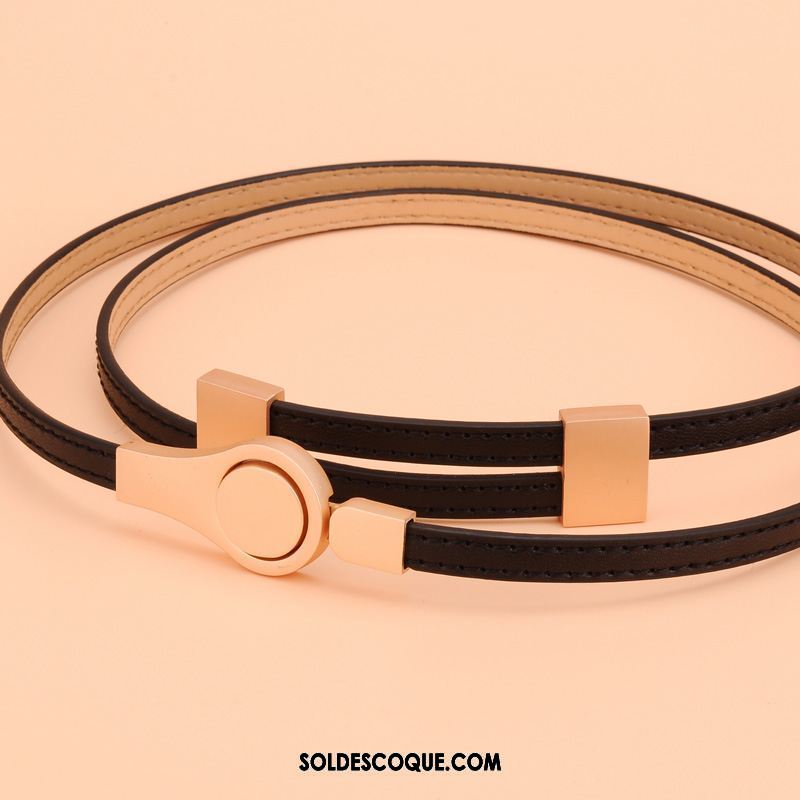 Ceinture Femme Bien All-match Cuir Véritable Rouge Cuir De Vache Pas Cher