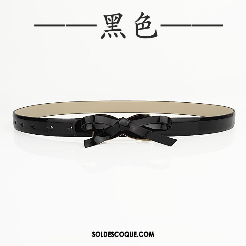 Ceinture Femme Bien All-match Décoration Noir Cuir De Vache En Ligne