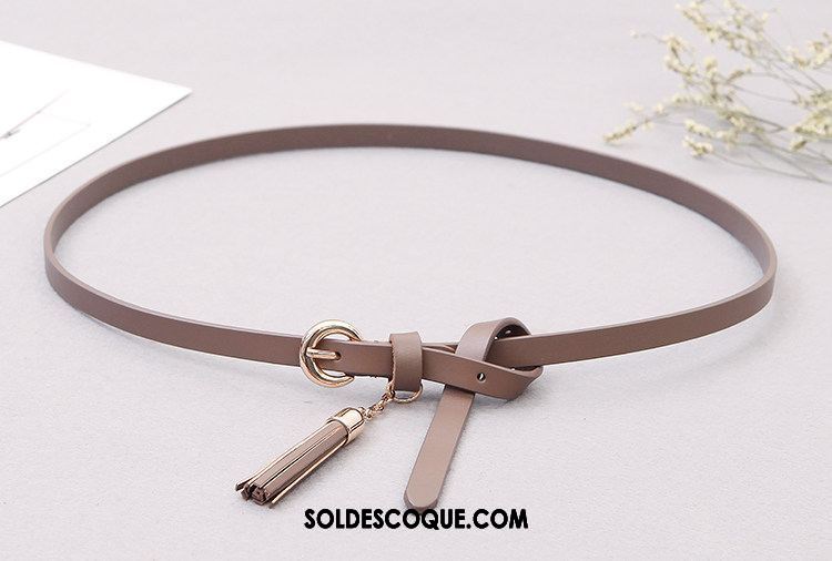 Ceinture Femme Bien Couche De Tête All-match Tassel Cuir De Vache En Ligne