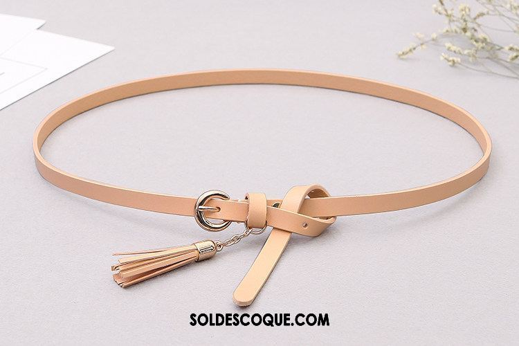 Ceinture Femme Bien Couche De Tête All-match Tassel Cuir De Vache En Ligne