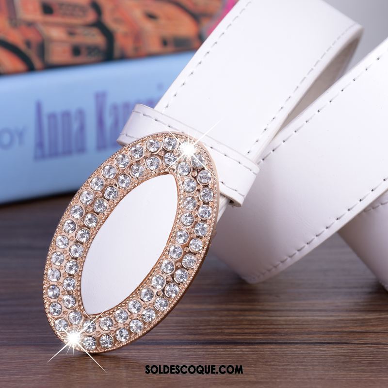 Ceinture Femme Blanc Mode Décoration Loisir Pierres De Strass En Ligne