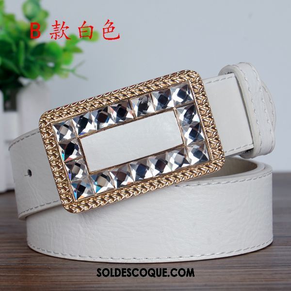 Ceinture Femme Blanc Mode Décoration Loisir Pierres De Strass En Ligne