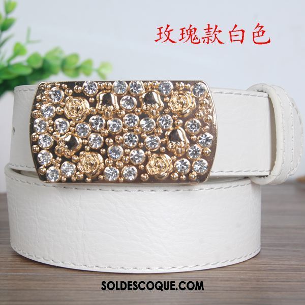 Ceinture Femme Blanc Mode Décoration Loisir Pierres De Strass En Ligne