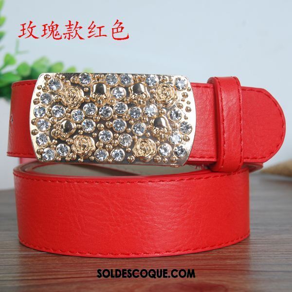 Ceinture Femme Blanc Mode Décoration Loisir Pierres De Strass En Ligne