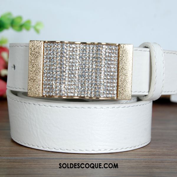 Ceinture Femme Blanc Pierres De Strass Décoration Diamant Mode En Vente