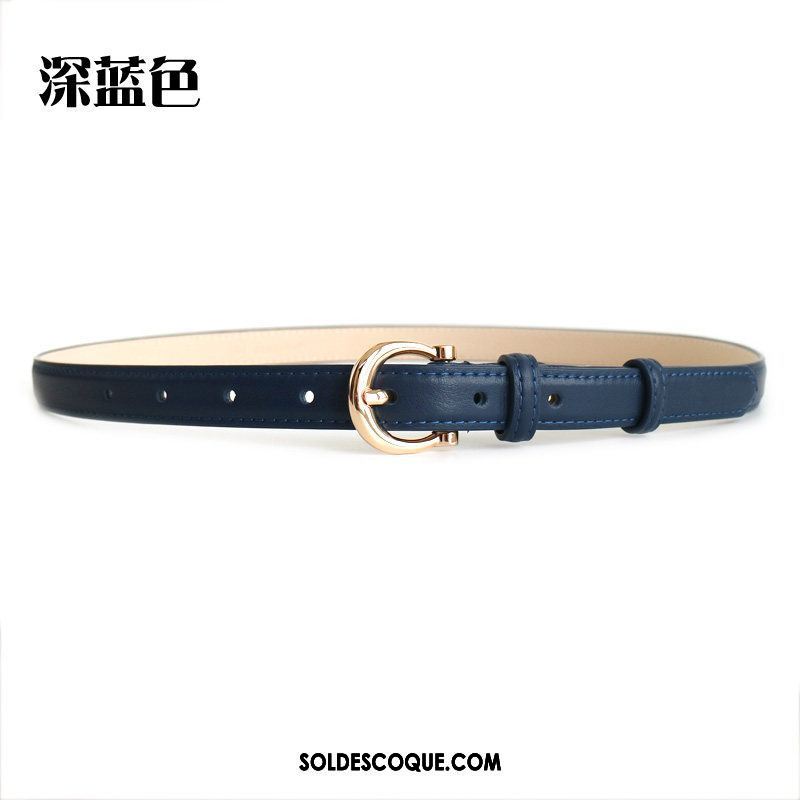 Ceinture Femme Bleu Foncé Nouvelles Arrivées Cuir De Vache Bien Mode Pas Cher