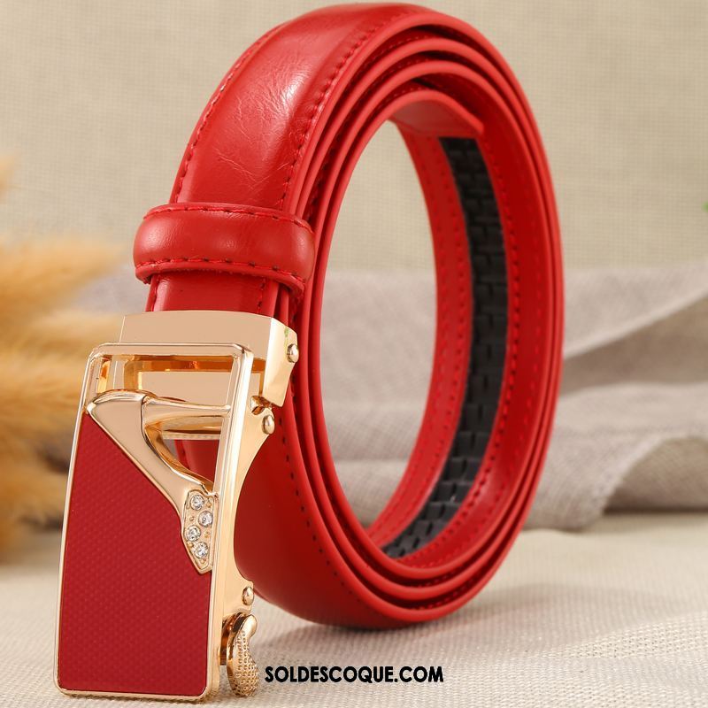 Ceinture Femme Boucle Automatique Simple Loisir Étudiant Jeans Pas Cher