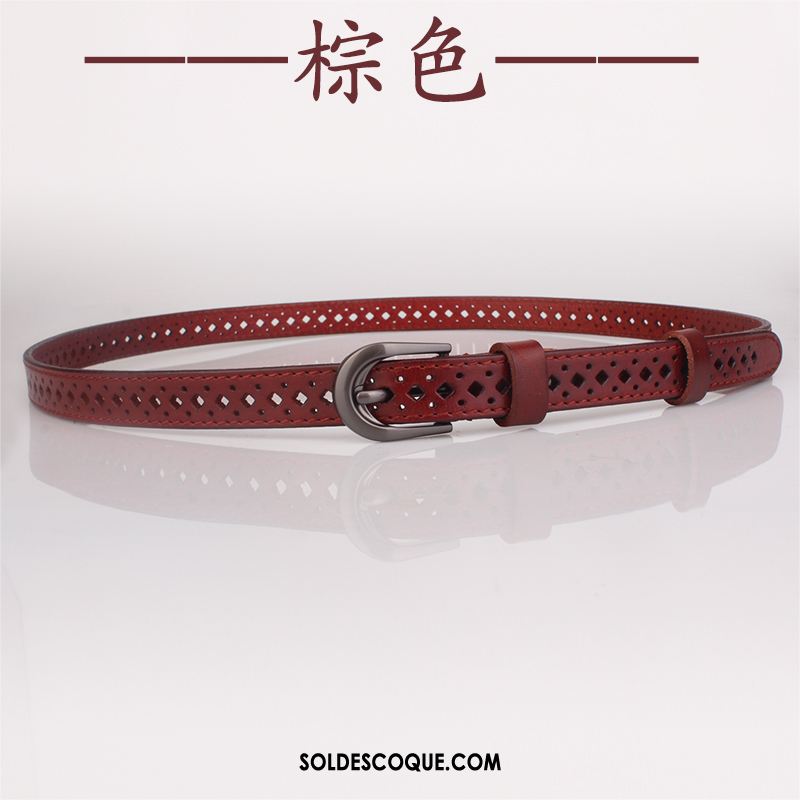 Ceinture Femme Couche De Tête Cuir Véritable All-match Simple Bien Pas Cher