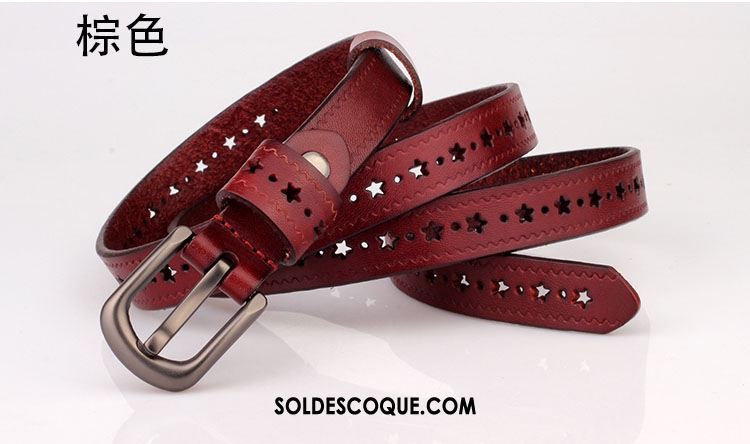 Ceinture Femme Couche De Tête Cuir Véritable All-match Simple Bien Pas Cher