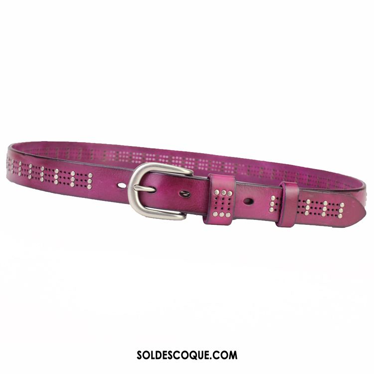 Ceinture Femme Couche De Tête Simple All-match Le Nouveau Cuir Véritable Soldes