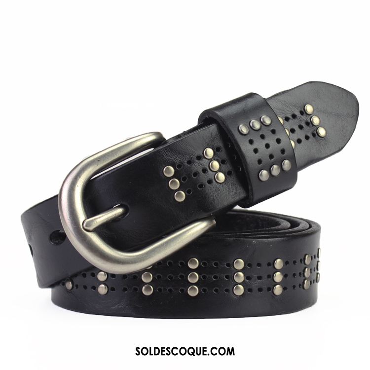 Ceinture Femme Couche De Tête Simple All-match Le Nouveau Cuir Véritable Soldes