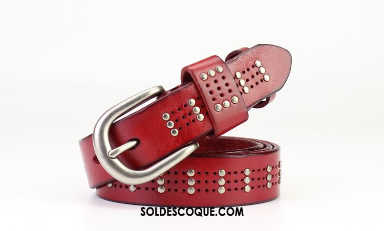 Ceinture Femme Couche De Tête Simple All-match Le Nouveau Cuir Véritable Soldes