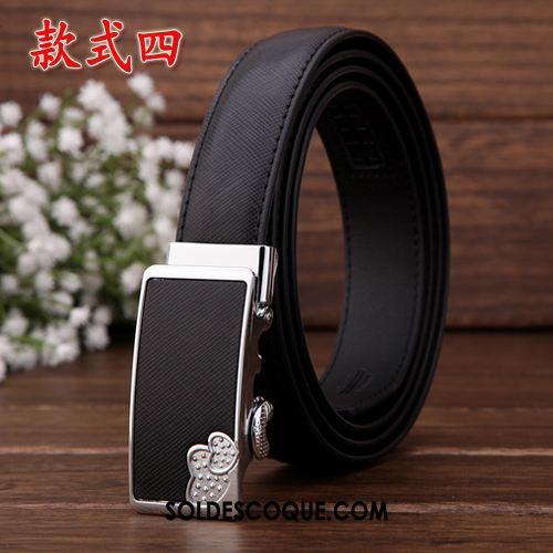 Ceinture Femme Cuir Véritable Loisir Doux Boucle Automatique All-match Soldes