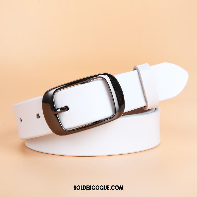 Ceinture Femme Cuir Véritable Mode Loisir Simple Décoration En Ligne