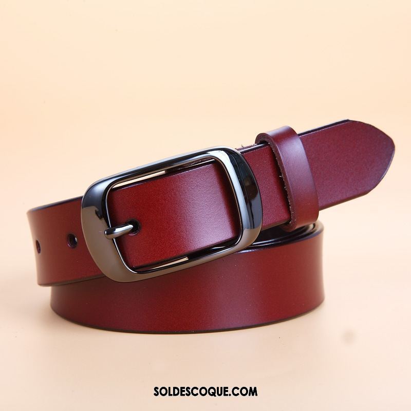 Ceinture Femme Cuir Véritable Mode Loisir Simple Décoration En Ligne