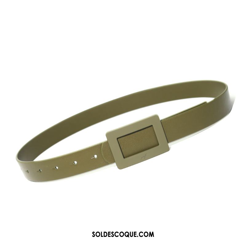 Ceinture Femme Cuir Véritable Noir All-match Vert Blanc En Vente