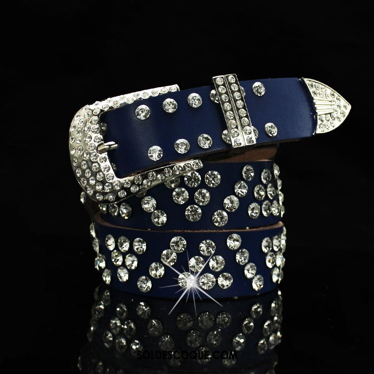 Ceinture Femme Décoration All-match Pierres De Strass Diamant Jeans Soldes