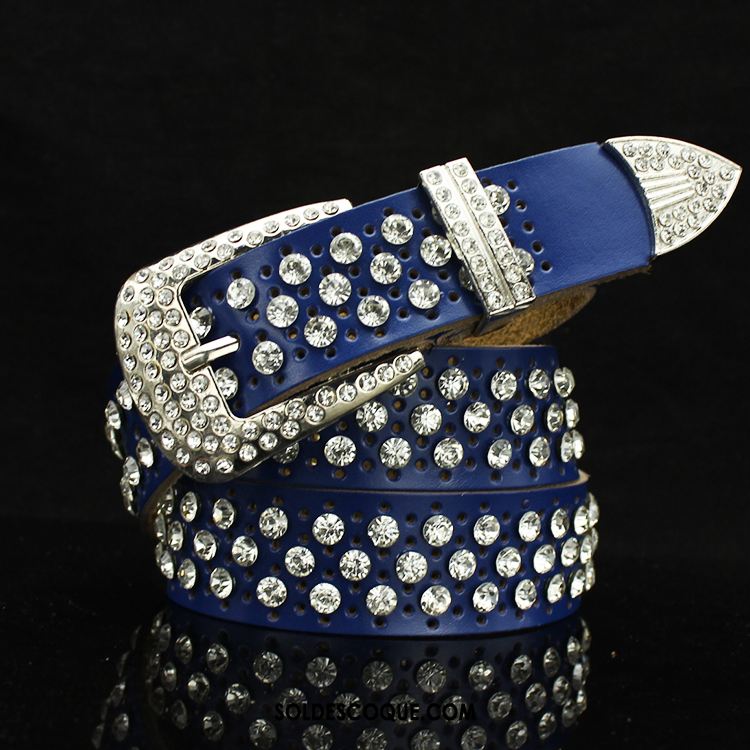 Ceinture Femme Décoration All-match Pierres De Strass Diamant Jeans Soldes